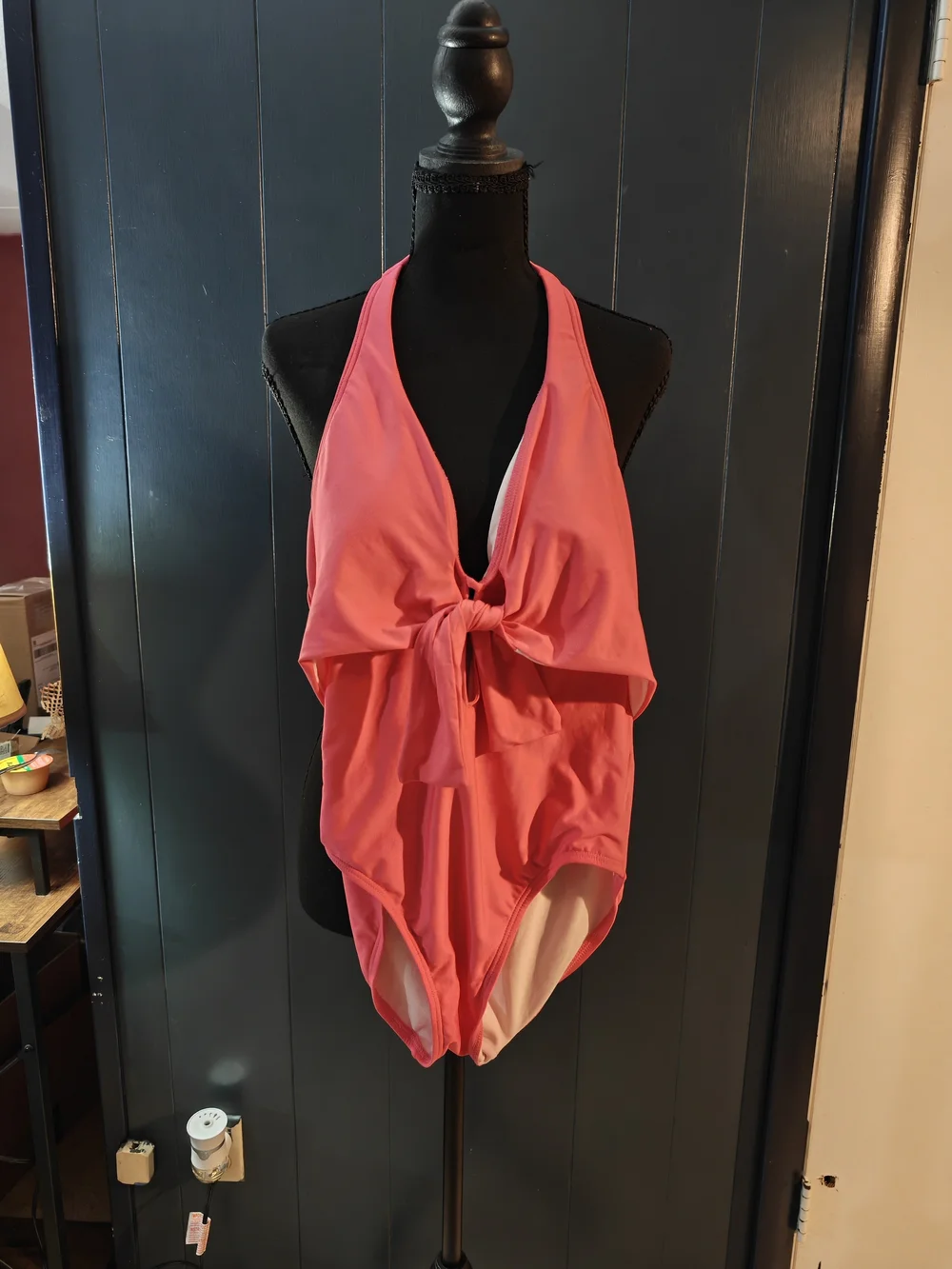 Vince Camuto  Halter One-Piece Swimsuit with Front Tie